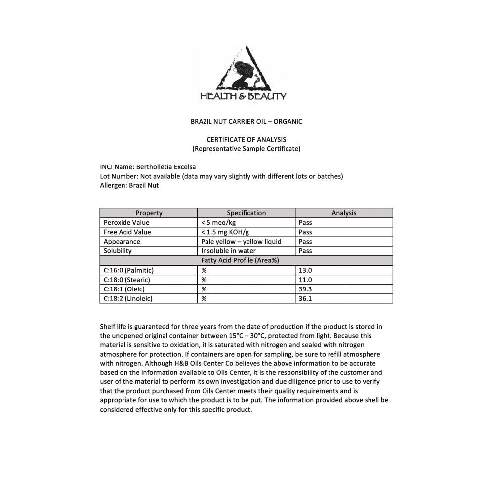 Brazil nut oil organic carrier cold pressed premium prime fresh 100